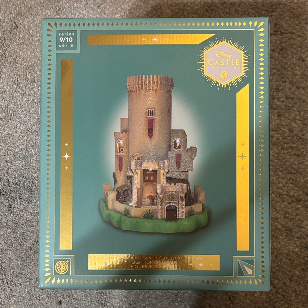 Disney Teal and Gold Castle Light-Up Figurine Box